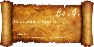 Cservenka Gyula névjegykártya